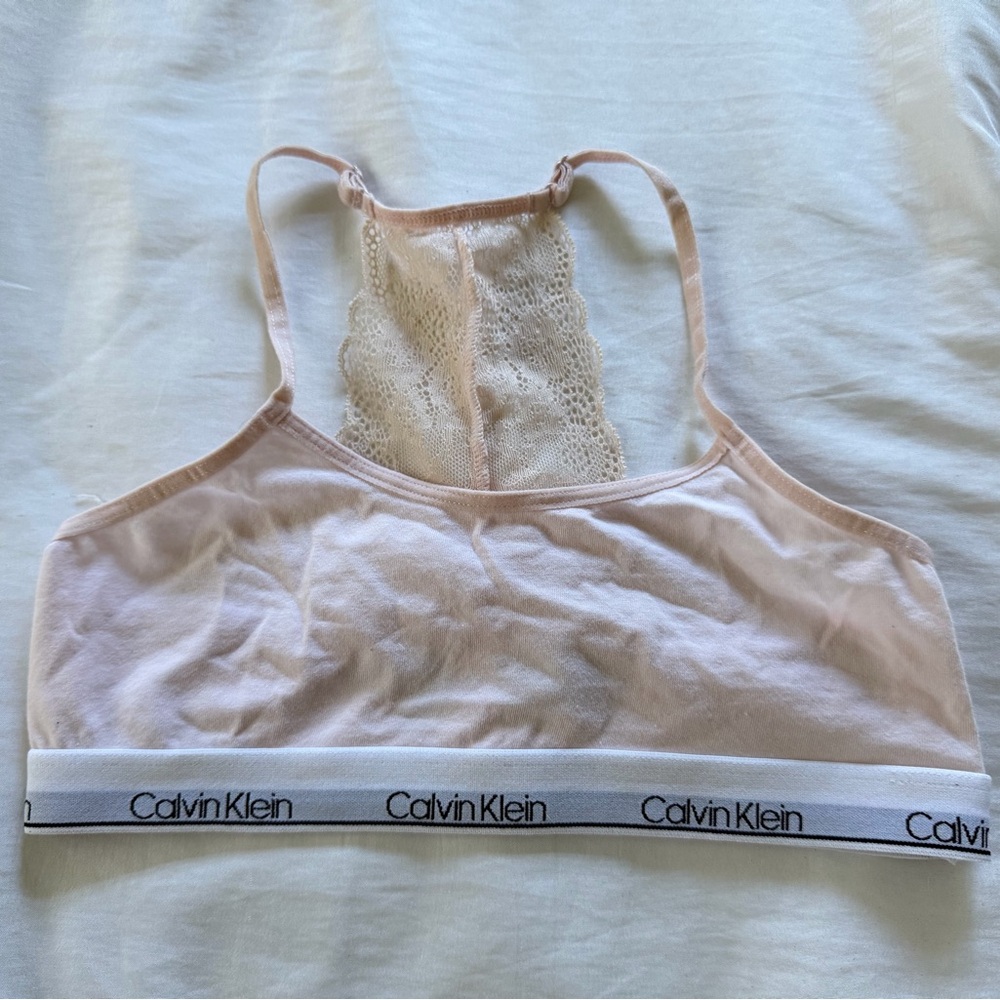 Calvin Klein Bralette with Lace Back - Light Pink